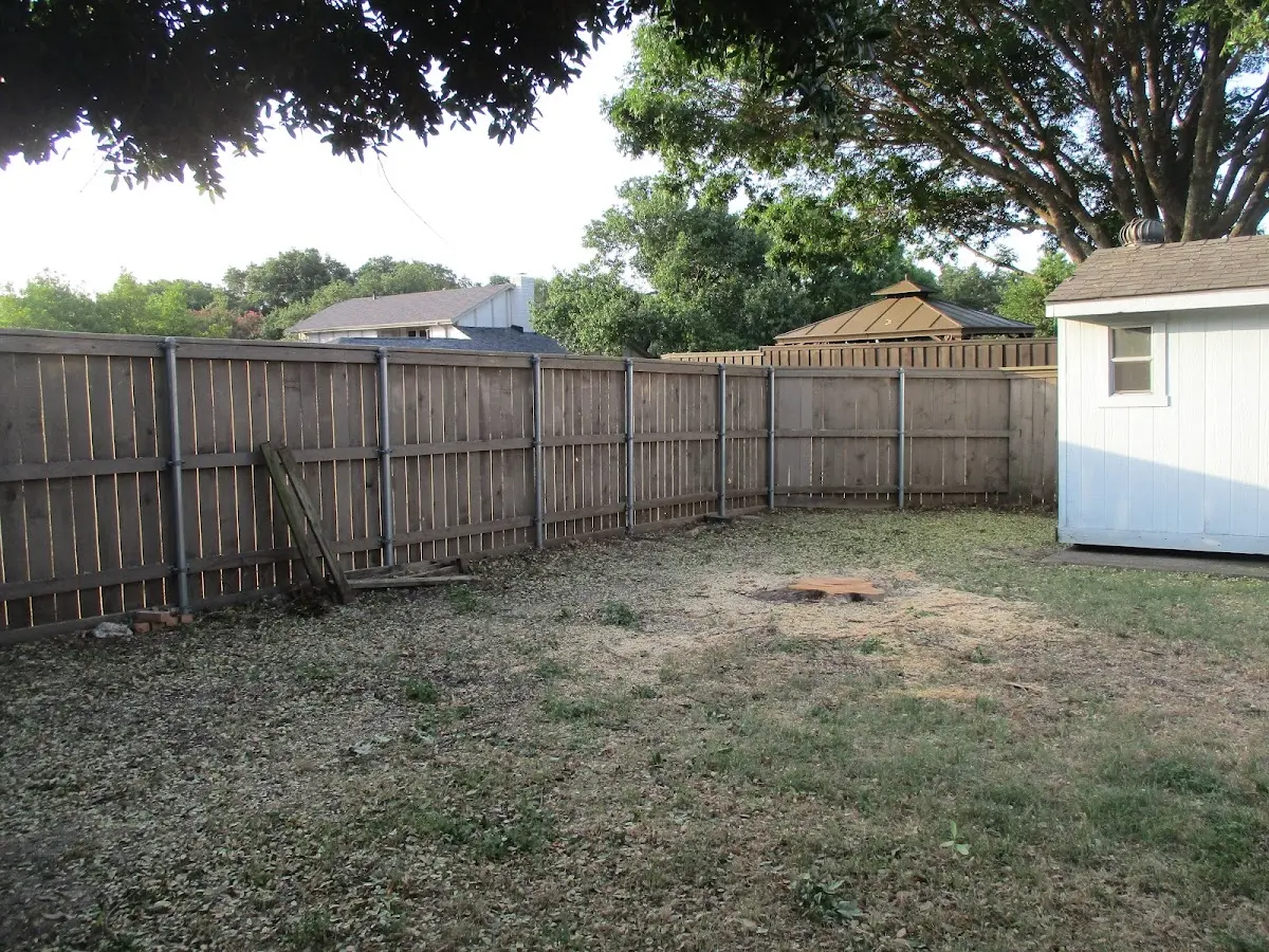Cleared yard after professional tree removal in Duck